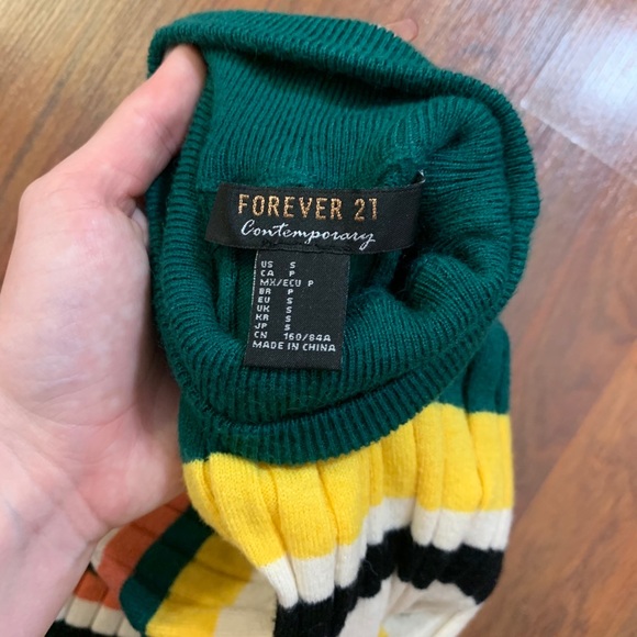 Forever 21 Striped Turtleneck - Picture 2 of 3